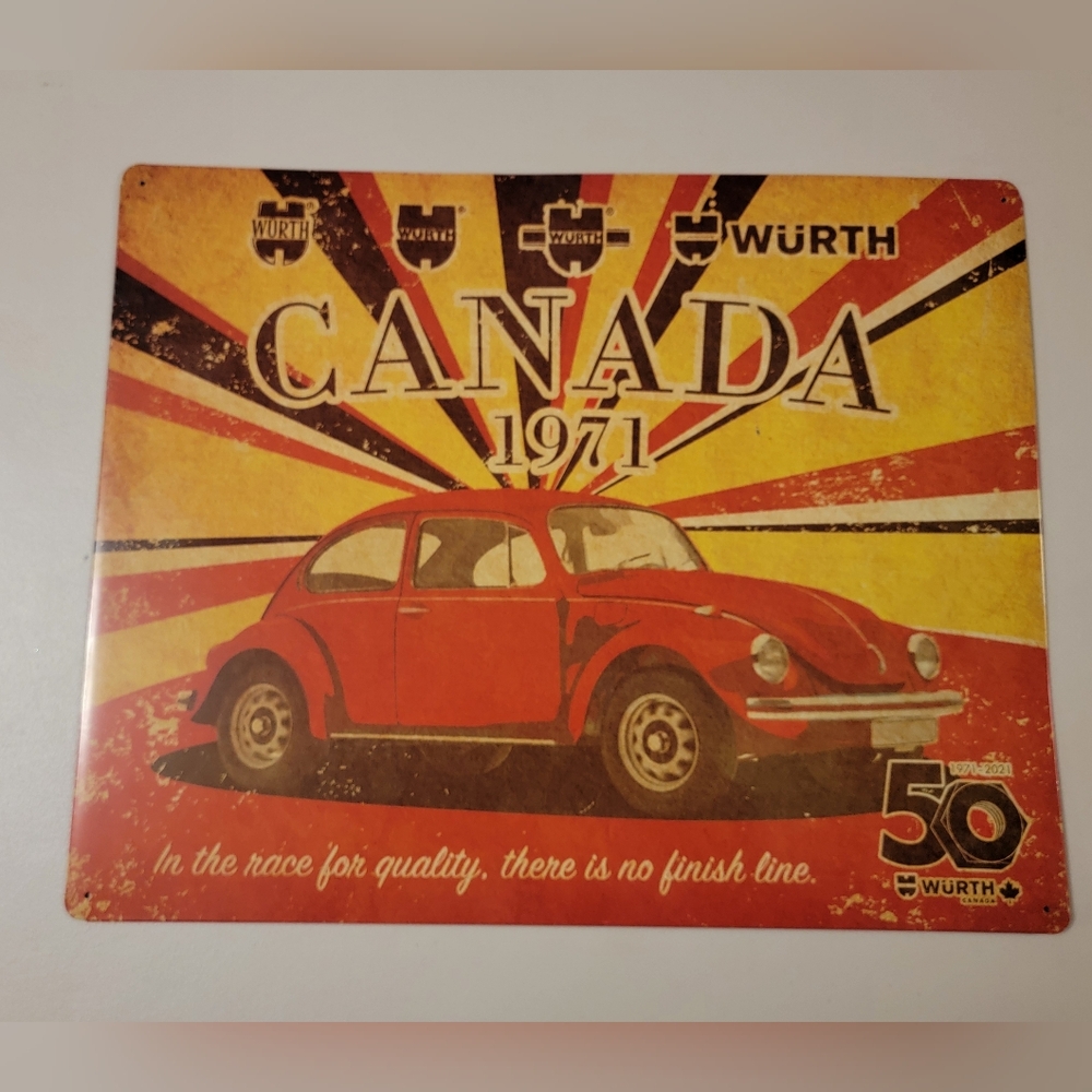Wurth Volkswagen 50 Years Metal Sign USED